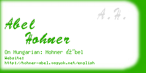 abel hohner business card